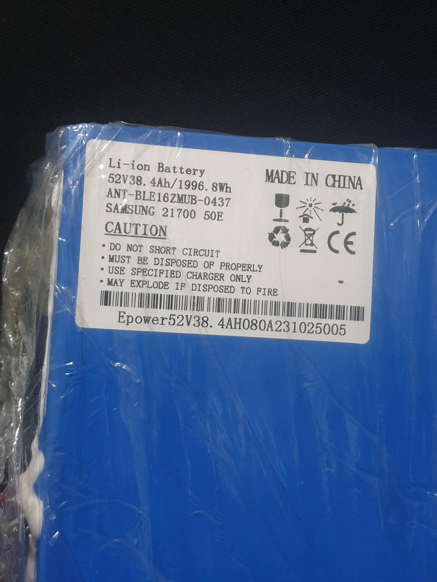 52v 40ah LONG RANG ebike triangle battery